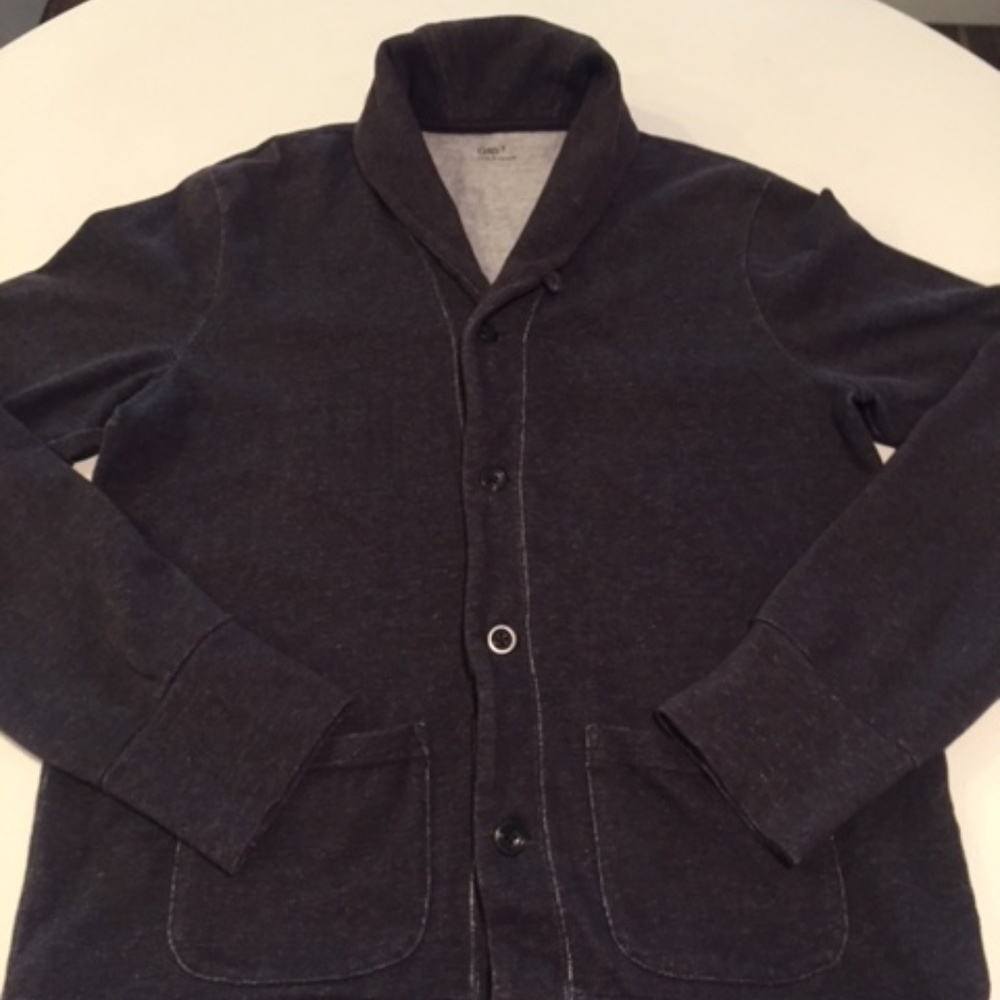 Mens Gap Sweatshirt Button Down Grey Size S